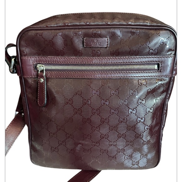 GUCCI LOGO IMPRIME CROSSBODY BAG - Picture 1 of 5